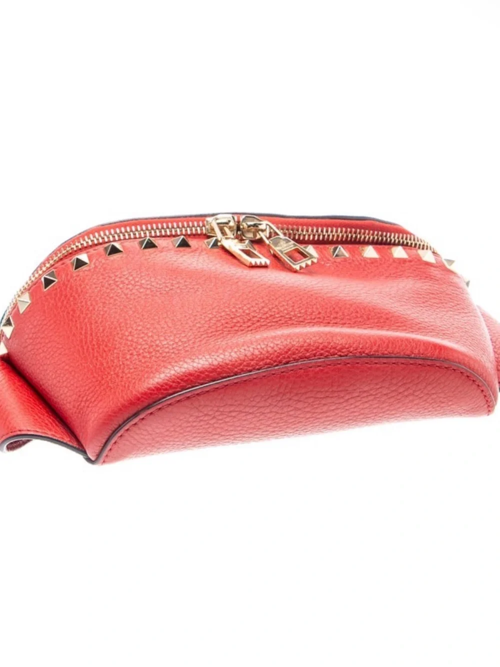 Valentina Rock stud red  Belt Leather Waist Bag